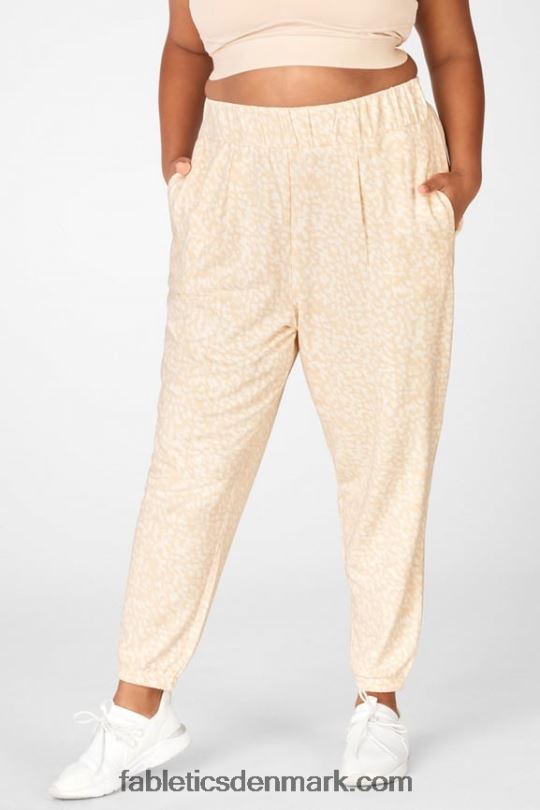 Fabletics Kvinder cloe slim sweatpants PNX2T230 honningmælk magma/hvid