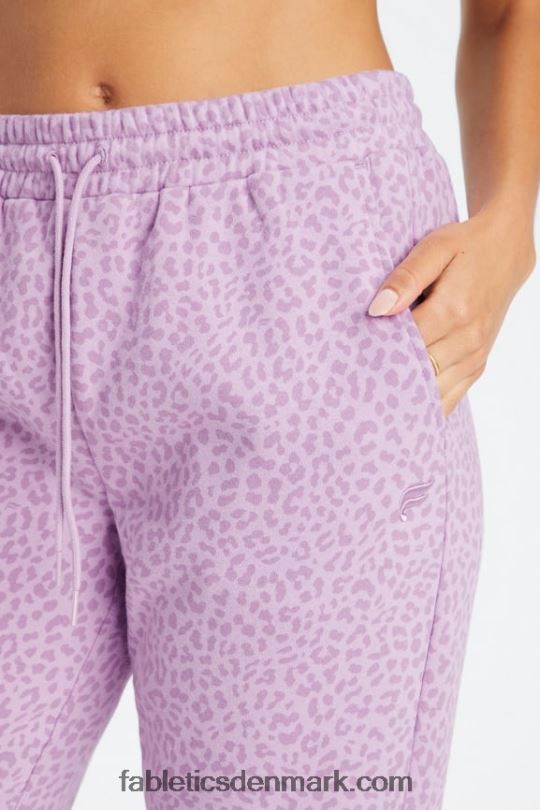 Fabletics Kvinder forever fleece go-to joggingbukser PNX2T72 orkidé tofarvet leopard/varm lavendel
