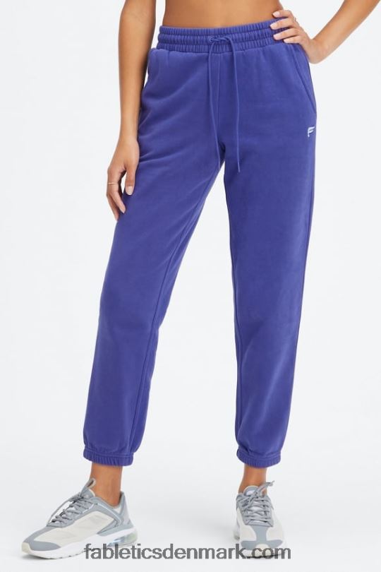 Fabletics Kvinder forever fleece go-to joggingbukser PNX2T74 vasket indigo/hvid