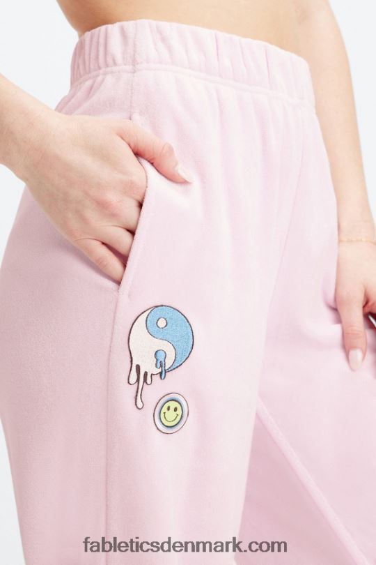Fabletics Kvinder håndklæde frotté sweatpants med brede ben PNX2T136 pink escape store sommergalskab/reflekssølv