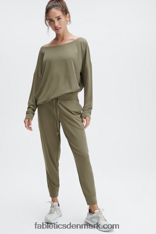 Fabletics Kvinder øko slank strikbuks med snoretræk PNX2T100 terrazzo/reflekterende logo