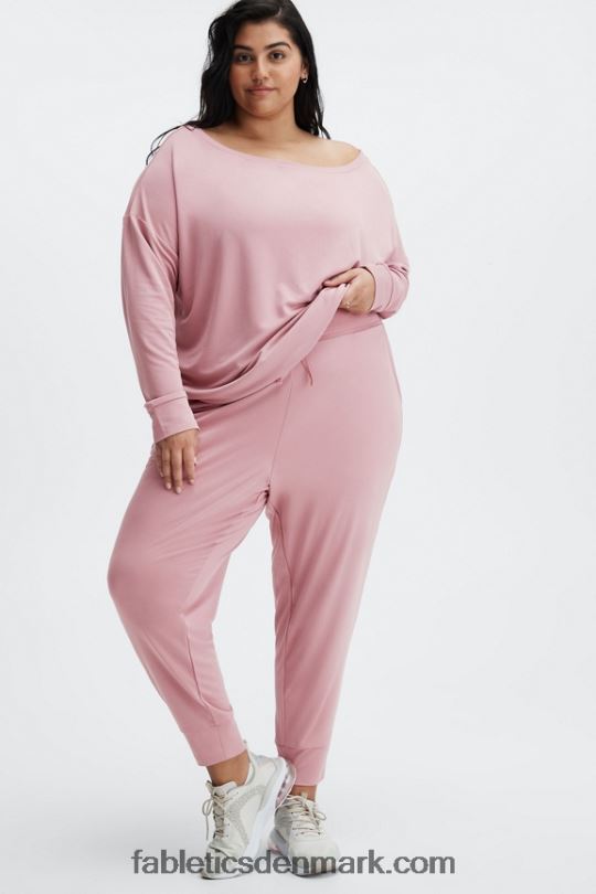 Fabletics Kvinder øko slank strikbuks med snoretræk PNX2T102 dyb marineblå/reflekterende logo