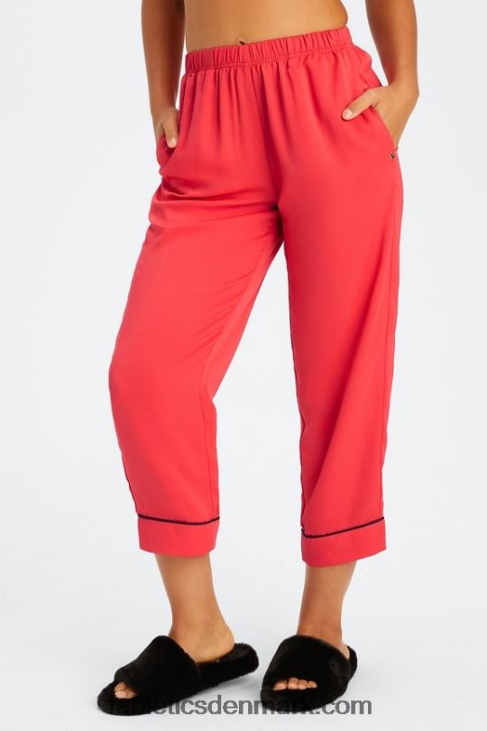 Fabletics Kvinder økosatin crop pant PNX2T51 jordbær rød/sort