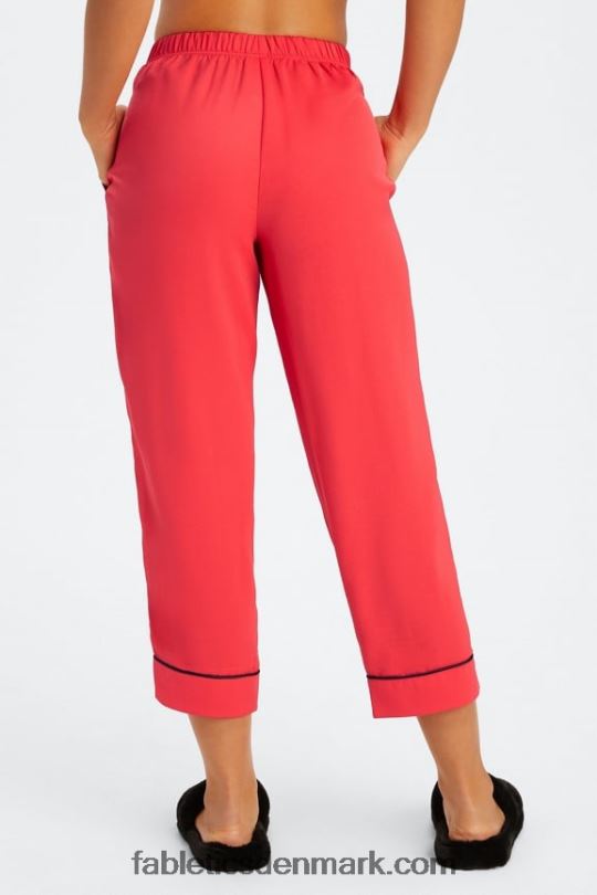 Fabletics Kvinder økosatin crop pant PNX2T51 jordbær rød/sort