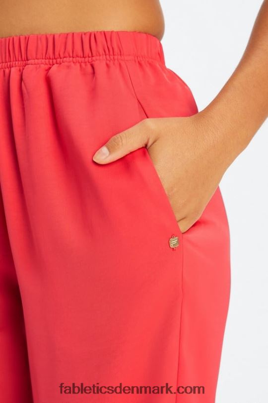 Fabletics Kvinder økosatin crop pant PNX2T51 jordbær rød/sort