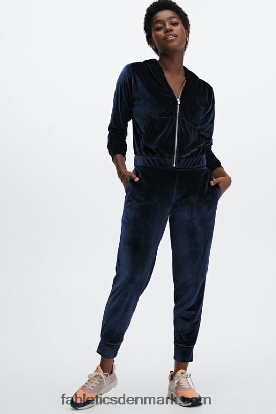 Fabletics Kvinder luksus jogger i velour PNX2T147 periwinkle punch/græsgrøn