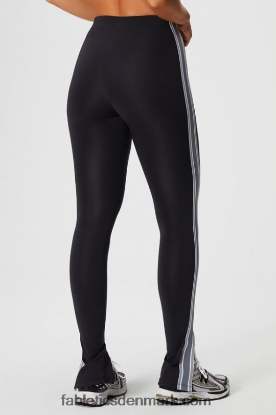 Fabletics Kvinder motion365+ snoet stribe pull on pant PNX2T47 sort/regnsky