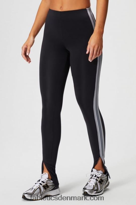 Fabletics Kvinder motion365+ snoet stribe pull on pant PNX2T47 sort/regnsky