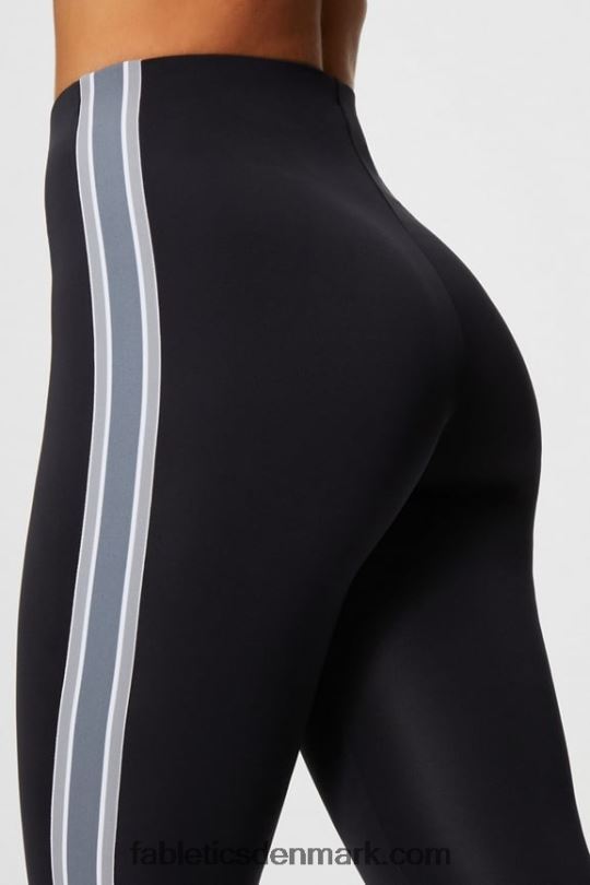 Fabletics Kvinder motion365+ snoet stribe pull on pant PNX2T47 sort/regnsky