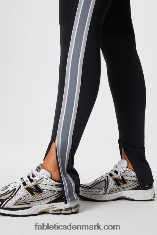 Fabletics Kvinder motion365+ snoet stribe pull on pant PNX2T47 sort/regnsky