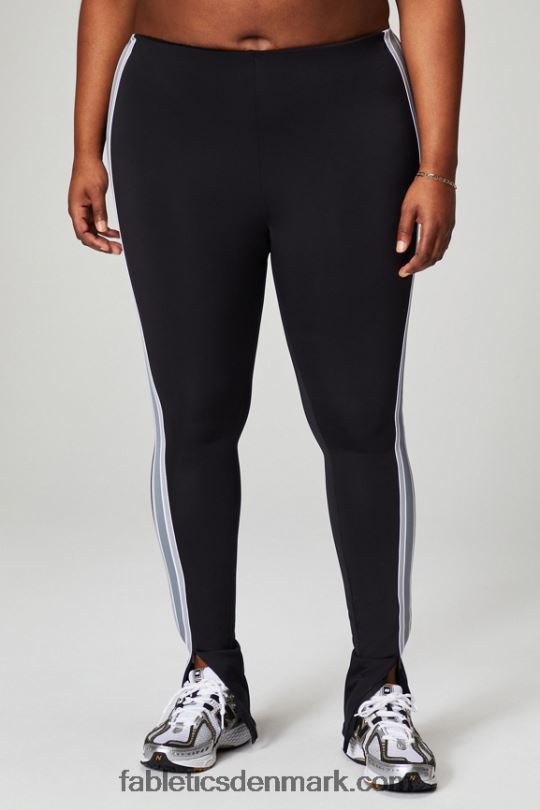 Fabletics Kvinder motion365+ snoet stribe pull on pant PNX2T48 sort/regnsky