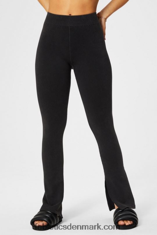 Fabletics Kvinder sky sømløs højtaljet split flare PNX2T3 vintage sort