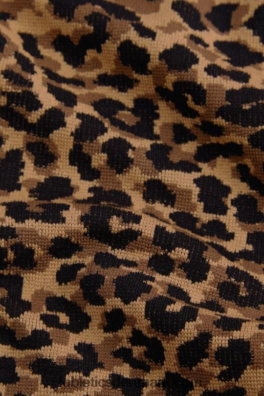 Fabletics Kvinder sky sømløs højtaljet split flare PNX2T4 bølget gepard/sort