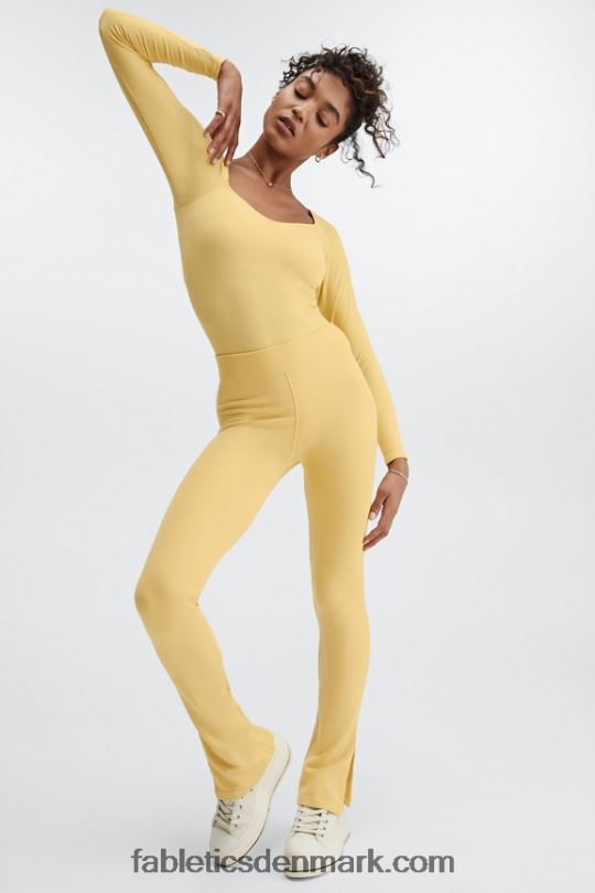 Fabletics Kvinder sky sømløs højtaljet split flare PNX2T5 passion orange/reflekterende sølv