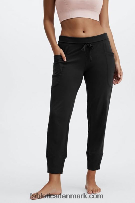 Fabletics Kvinder slanke strikbukser med snoretræk PNX2T153 kollegialt marineblå/klassisk hvid