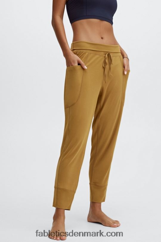 Fabletics Kvinder slanke strikbukser med snoretræk PNX2T154 sort/klassisk hvid