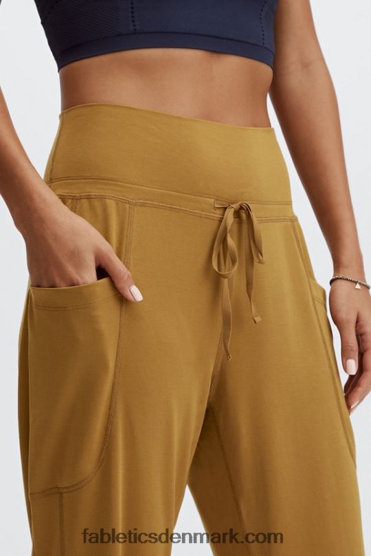 Fabletics Kvinder slanke strikbukser med snoretræk PNX2T154 sort/klassisk hvid