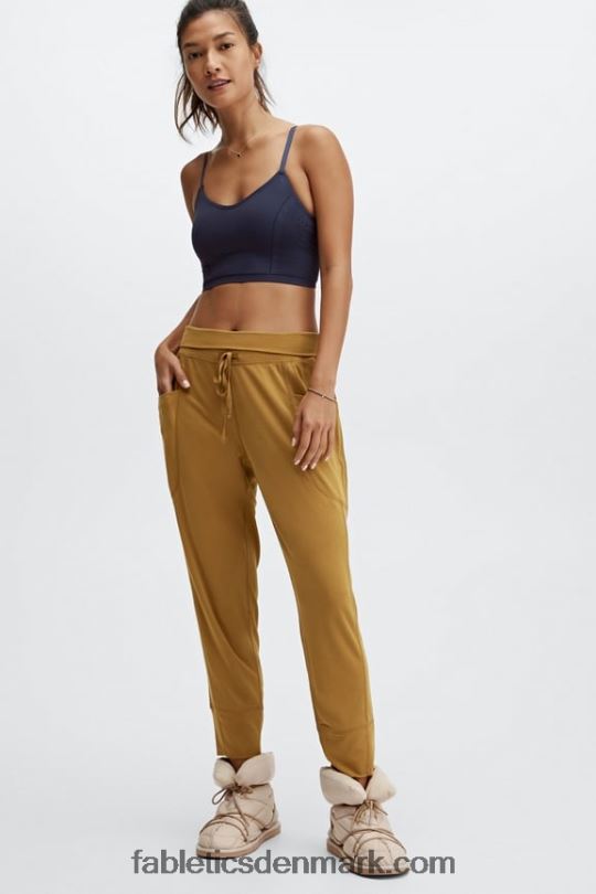 Fabletics Kvinder slanke strikbukser med snoretræk PNX2T154 sort/klassisk hvid