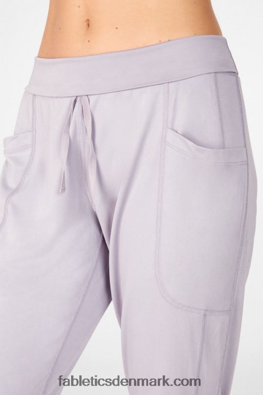 Fabletics Kvinder slanke strikbukser med snoretræk PNX2T156 sort/røget