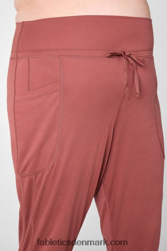 Fabletics Kvinder slanke strikbukser med snoretræk PNX2T160 eftermiddagssol/lyserød smørcreme