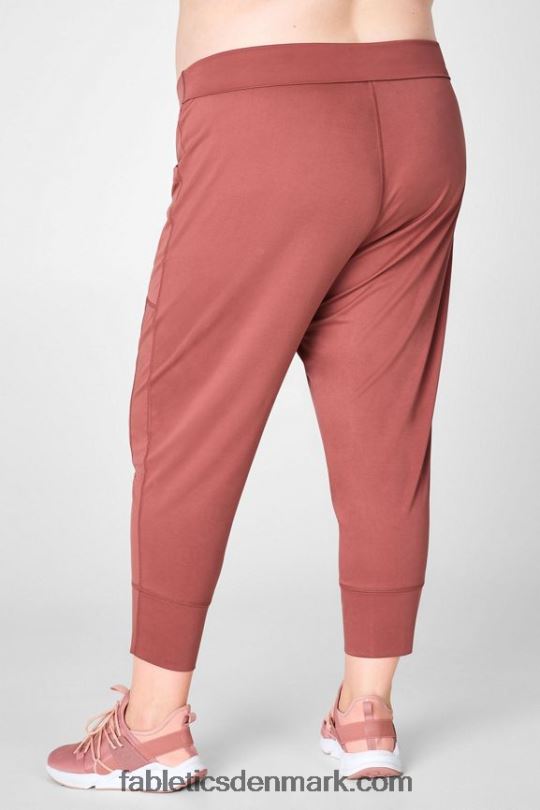 Fabletics Kvinder slanke strikbukser med snoretræk PNX2T160 eftermiddagssol/lyserød smørcreme