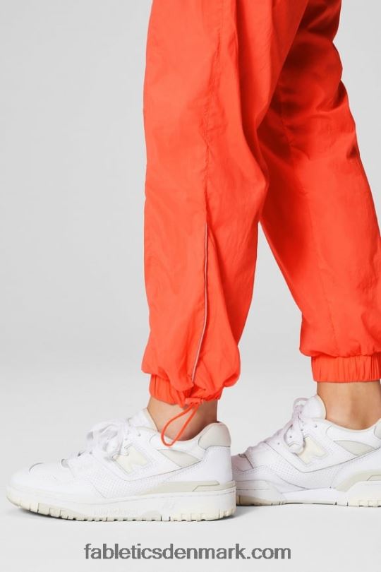 Fabletics Kvinder ultra højtaljede nylonbukser med rør PNX2T6 passion orange/reflekterende sølv