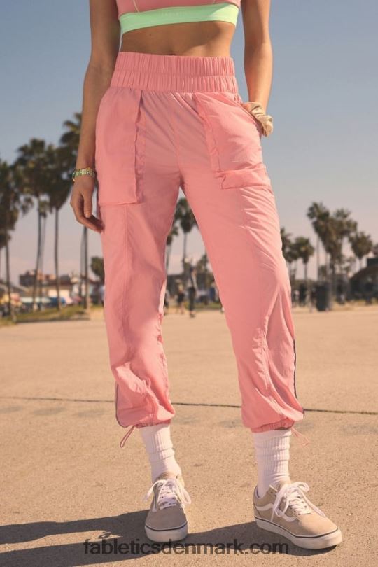 Fabletics Kvinder ultra højtaljede nylonbukser med rør PNX2T7 rouge blush/reflekssølv