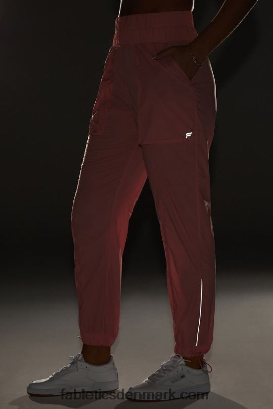 Fabletics Kvinder ultra højtaljede nylonbukser med rør PNX2T7 rouge blush/reflekssølv