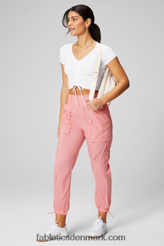 Fabletics Kvinder ultra højtaljede nylonbukser med rør PNX2T7 rouge blush/reflekssølv