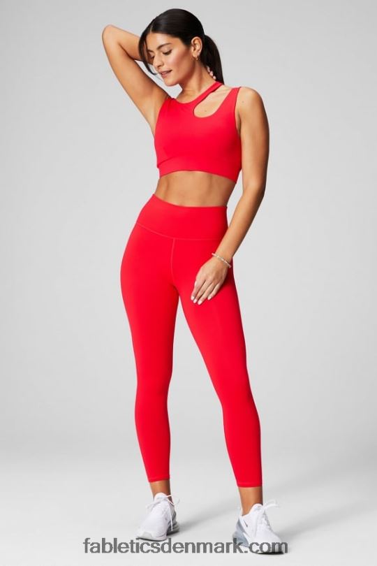 Fabletics Kvinder Define powerhold højtaljet 7/8 legging 21 PNX2T651 sort/klassisk hvid knockout