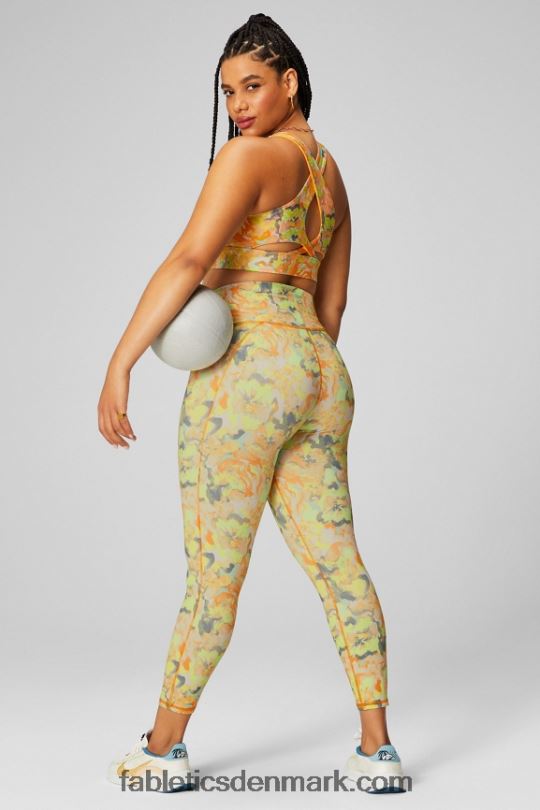Fabletics Kvinder Define powerhold højtaljet 7/8 legging 22 PNX2T653 mineralgrå/sort knockout