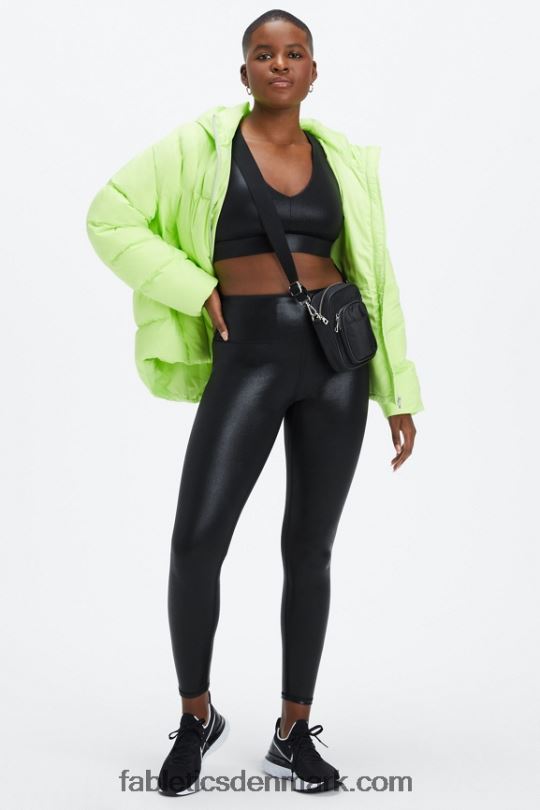 Fabletics Kvinder Define powerhold højtaljet 7/8 legging 25 PNX2T672 ask/sort