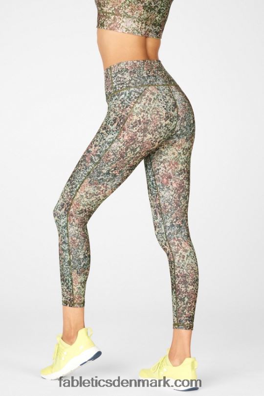 Fabletics Kvinder Define powerhold højtaljet 7/8 legging 31 PNX2T702 klassisk hvid/cremefarvet/grafisk
