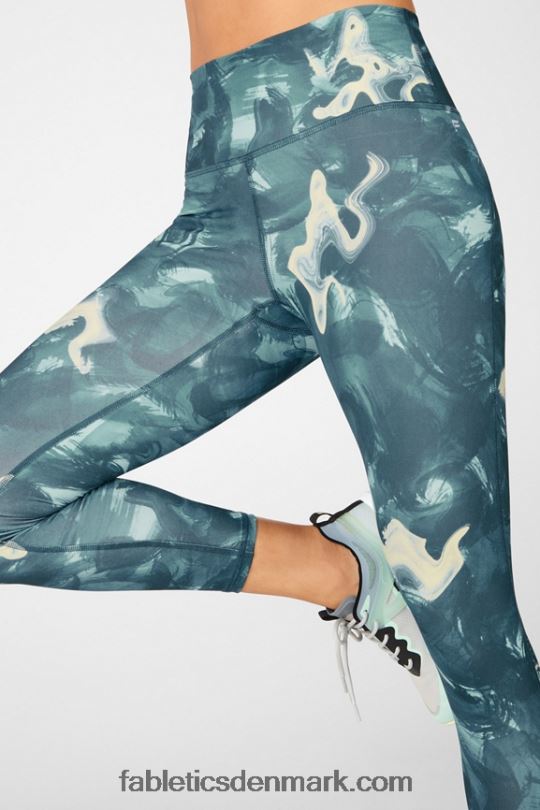 Fabletics Kvinder Define powerhold højtaljet 7/8 legging 33 PNX2T709 misty bay/klassisk hvid