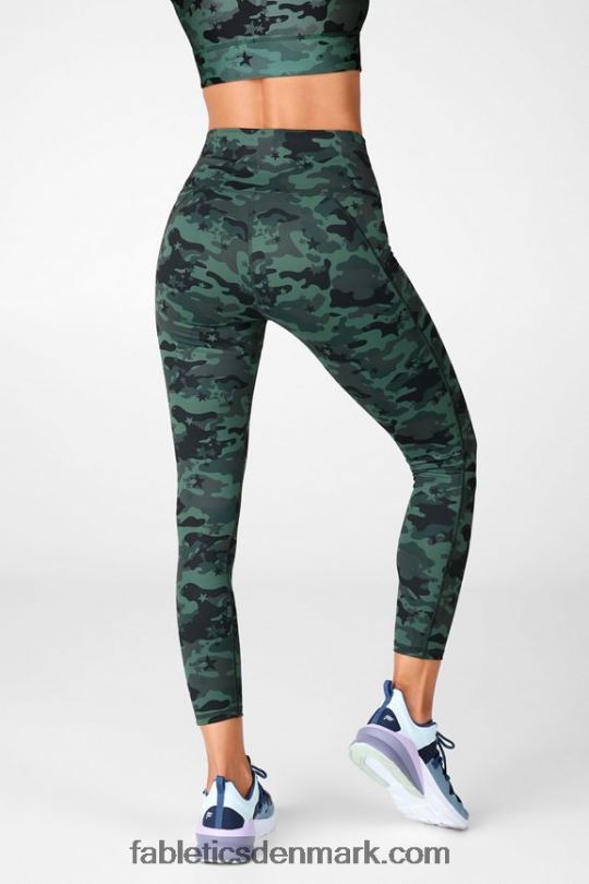 Fabletics Kvinder Define powerhold højtaljet 7/8 legging 34 PNX2T717 elektrisk kirsebær klassisk leopard/sort logo