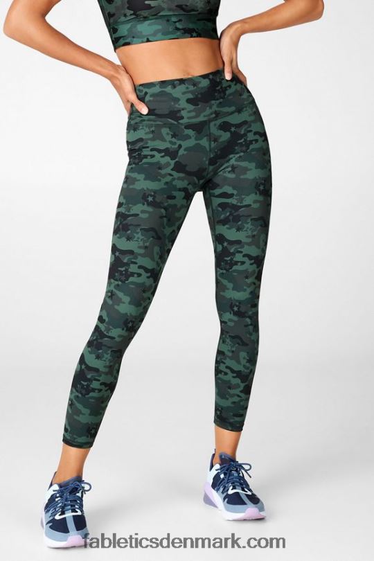 Fabletics Kvinder Define powerhold højtaljet 7/8 legging 34 PNX2T717 elektrisk kirsebær klassisk leopard/sort logo