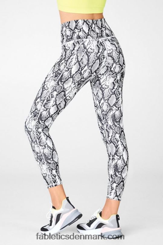 Fabletics Kvinder Define powerhold højtaljet 7/8 legging 36 PNX2T726 mineralgrå/highlighter bølget gepard