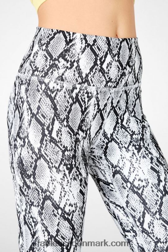 Fabletics Kvinder Define powerhold højtaljet 7/8 legging 36 PNX2T726 mineralgrå/highlighter bølget gepard