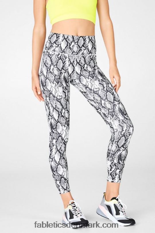 Fabletics Kvinder Define powerhold højtaljet 7/8 legging 36 PNX2T726 mineralgrå/highlighter bølget gepard