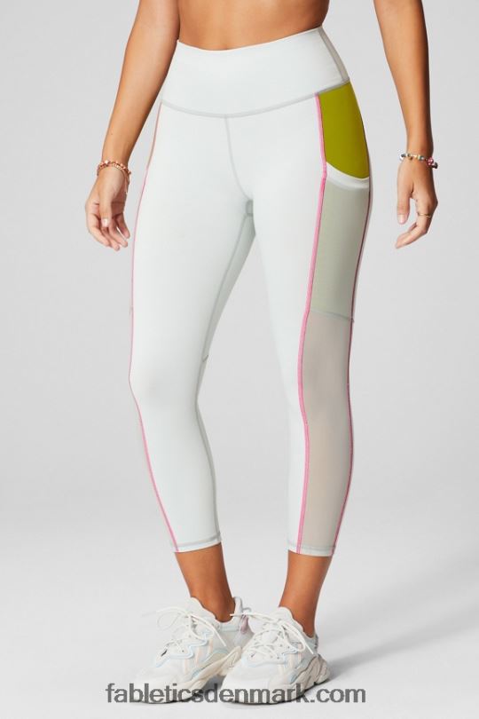 Fabletics Kvinder On-the-go powerhold højtaljet capri 44 PNX2T766 myntegrå/olivenlund