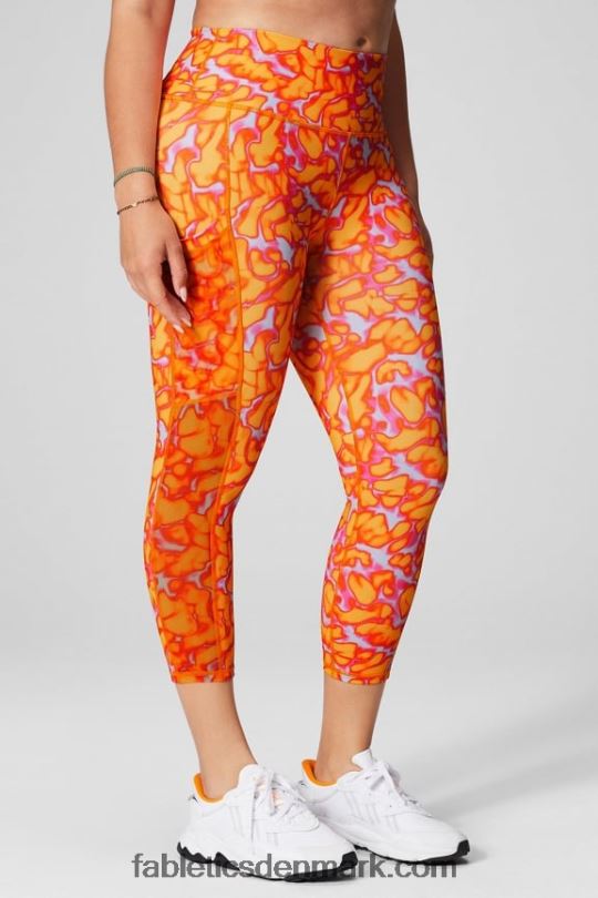 Fabletics Kvinder On-the-go powerhold højtaljet capri 44 PNX2T767 sort/salt spray