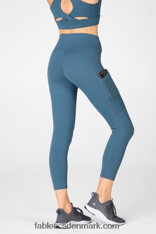 Fabletics Kvinder On-the-go powerhold højtaljet capri 47 PNX2T778 himmelblå
