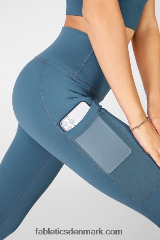 Fabletics Kvinder On-the-go powerhold højtaljet capri 47 PNX2T778 himmelblå