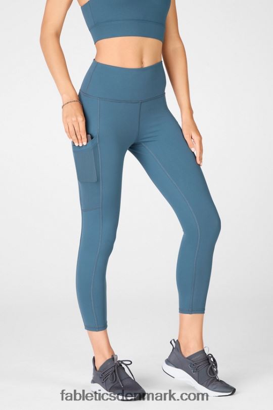 Fabletics Kvinder On-the-go powerhold højtaljet capri 47 PNX2T778 himmelblå