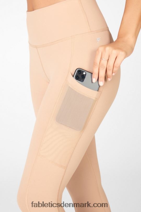 Fabletics Kvinder On-the-go powerhold højtaljet capri 47 PNX2T779 cafe ole