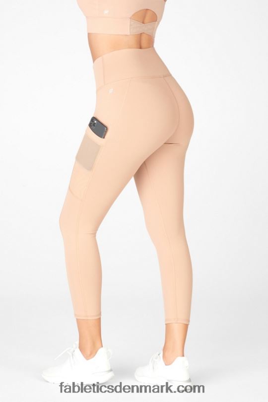Fabletics Kvinder On-the-go powerhold højtaljet capri 47 PNX2T779 cafe ole