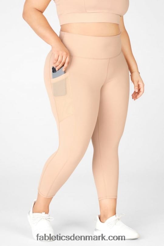 Fabletics Kvinder On-the-go powerhold højtaljet capri 47 PNX2T780 cafe ole
