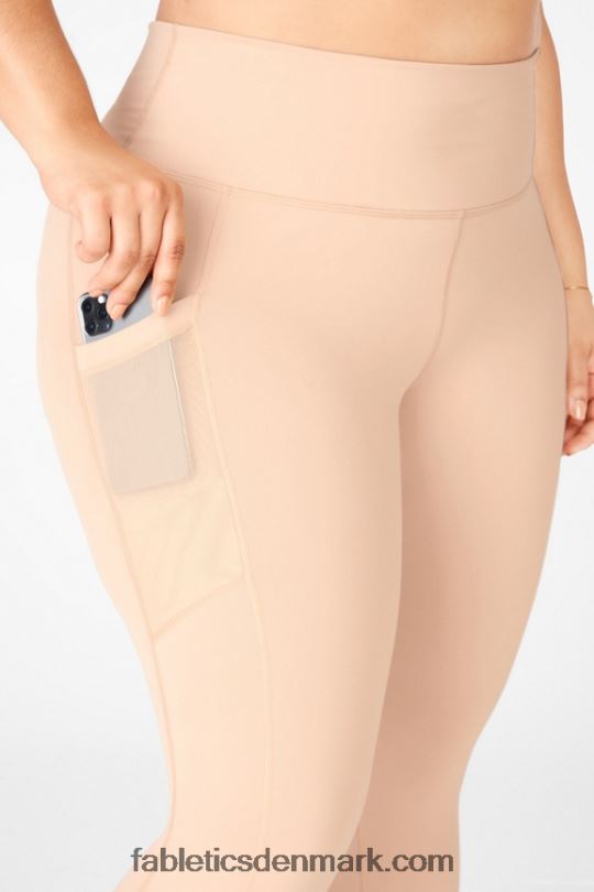 Fabletics Kvinder On-the-go powerhold højtaljet capri 47 PNX2T780 cafe ole