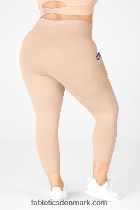 Fabletics Kvinder On-the-go powerhold højtaljet capri 47 PNX2T780 cafe ole