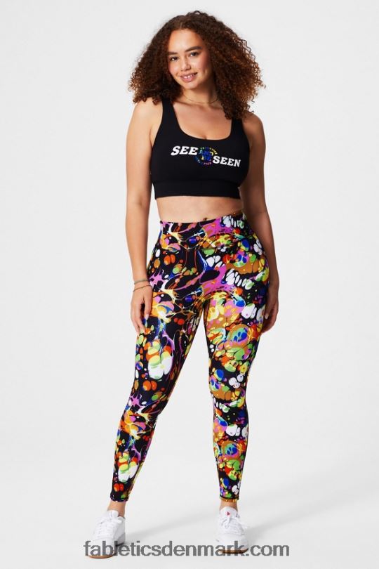 Fabletics Kvinder anywhere motion365+ højtaljet legging PNX2T937 sort kalejdoskopisk